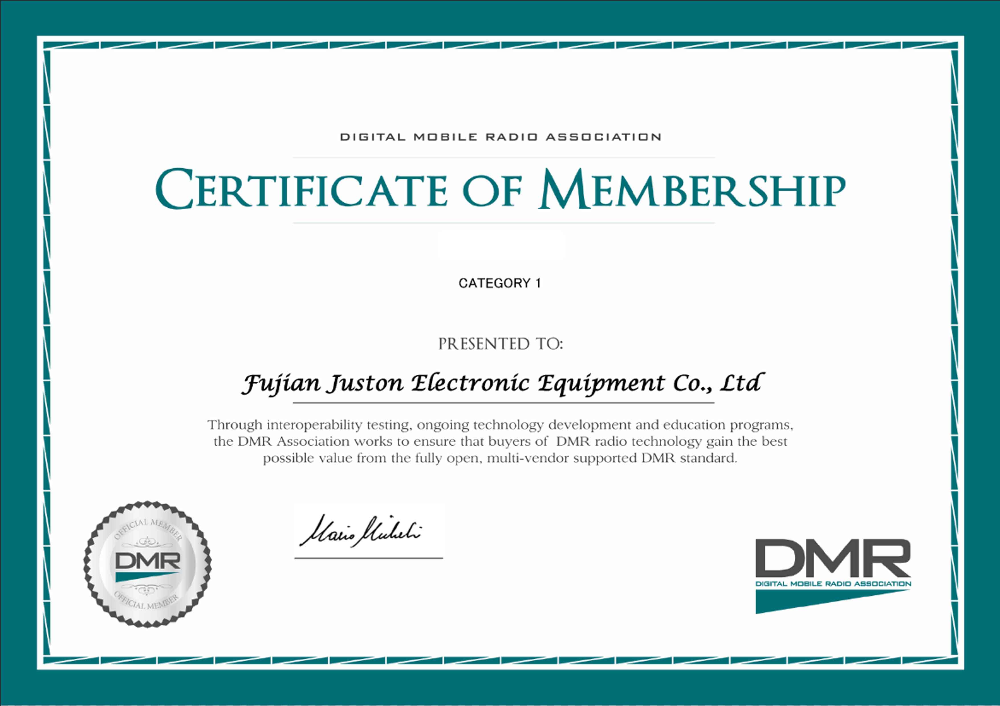 DMR-Zertifikat